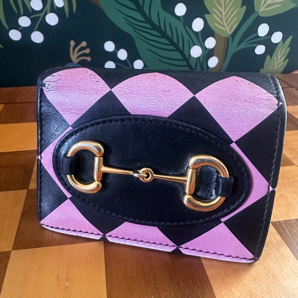 GUCCI Limited Edition 1955 Geometric Horsebit Compact Bifold Wallet
